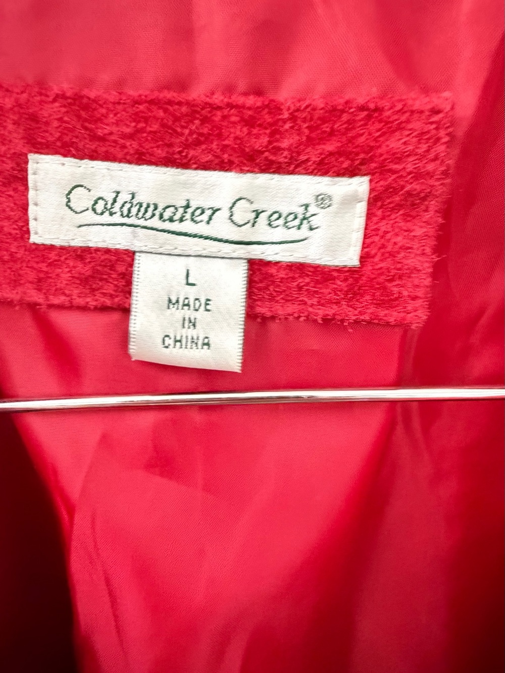 Coldwater Creek Deep Red Suede Leather Jacket Womens Large Zip Front Coat - Picture 3 of 8